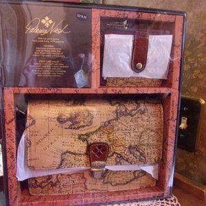 Patricia Nash European Map Leather Crossbody Purse Bag & Wallet Brand New